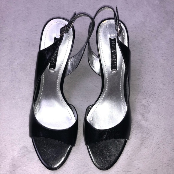 NWOT Nine West Sling Back Leather Sandals - Picture 1 of 7